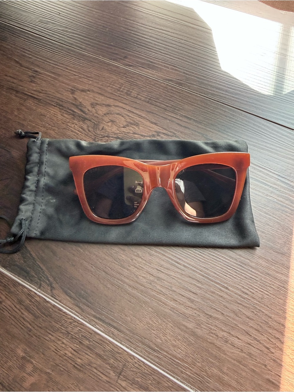 Diff Eyewear Amber Brown Oversized Square Sunglasses